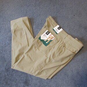 NWT Members Mark Benton Slim Fit Performance Pants Tan Khaki 40X30 UPF30 Protect